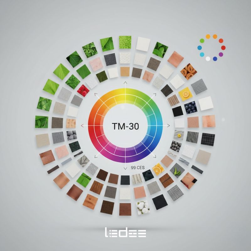 Tìm hiểu về biểu đồ CRI và xu hướng TM-30 trong chiếu sáng kiến trúc 4 TM-30 tái hiện tới 99 mẫu màu