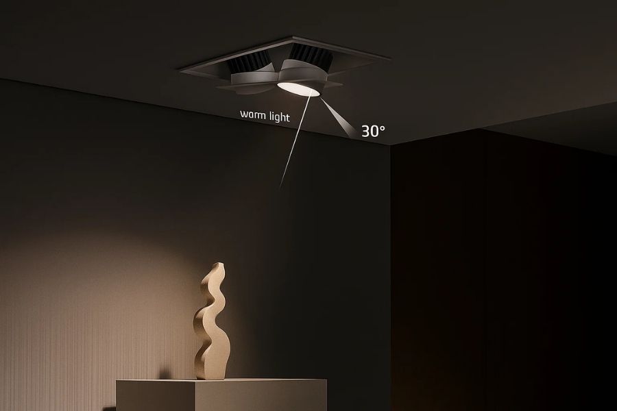 Các loại đèn văn phòng được sử dụng nhiều nhất 2026 4 Đèn LED âm trần chỉnh hướng chiếu GD465B-2 LEDEE