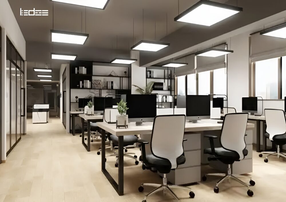Xu hướng chiếu sáng văn phòng được ưa chuộng 2026 2 Hệ thống chiếu sáng văn phòng hiện đại đạt tiêu chuẩn ánh sáng làm việc
