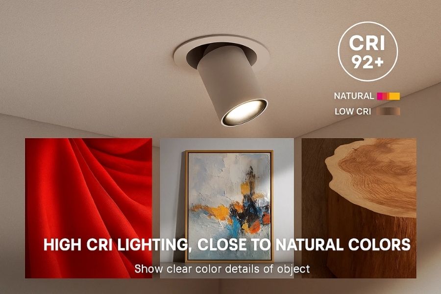 Đèn spotlight âm trần RS265B tròn 9 Đèn LED spotlight âm trần RS265B Ledee có độ hoàn màu cao