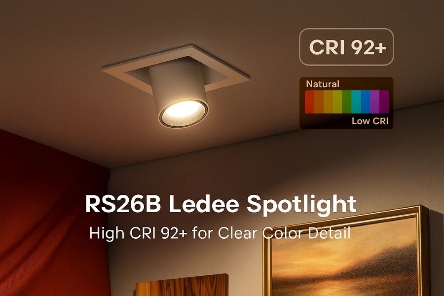 Đèn Spotlight âm trần RS265B-SQ vuông 11 Đèn LED spotlight âm trần RS265B-SQ Ledee có độ hoàn màu cao