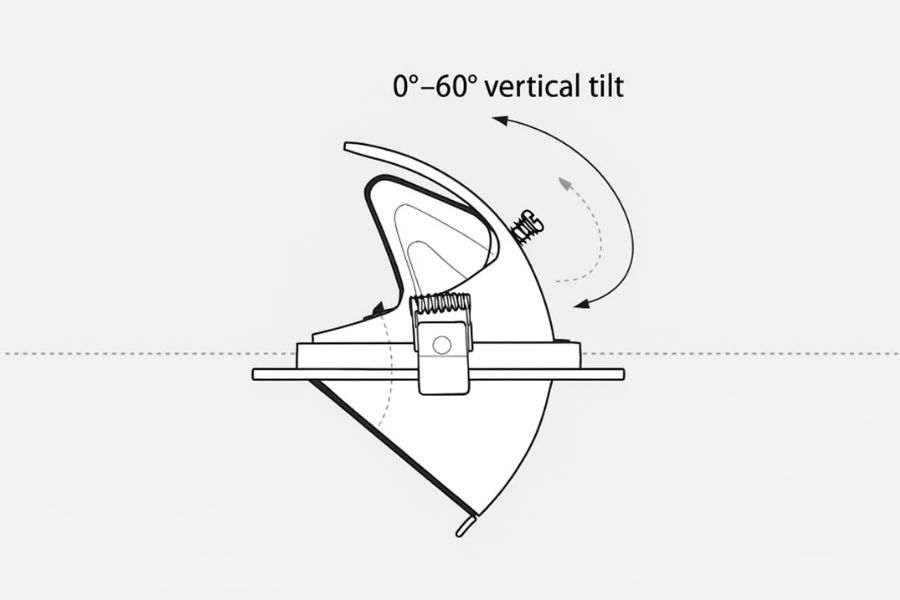 Đèn LED âm trần chỉnh hướng SL505B-B 10 Đèn LED spotlight âm trần SL505B-B Ledee chỉnh góc chiếu linh hoạt