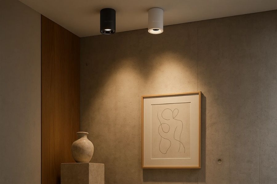 Đèn LED nổi trần chiếu sáng phòng triễn lãm, trung bày