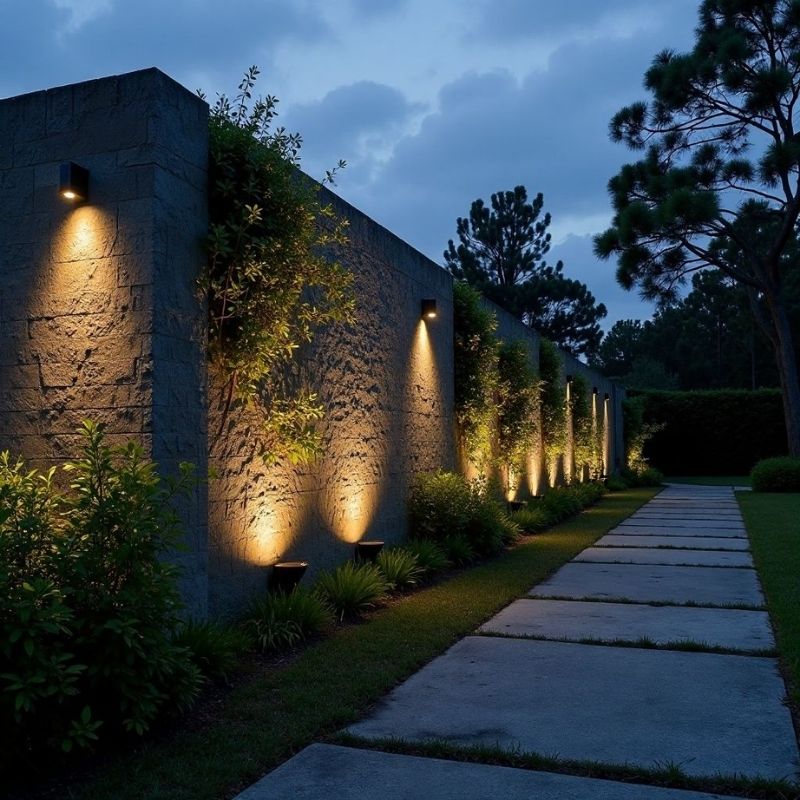 Thiết kế chiếu sáng cảnh quan bằng đèn LED chiếu hắt lên bề mặt 