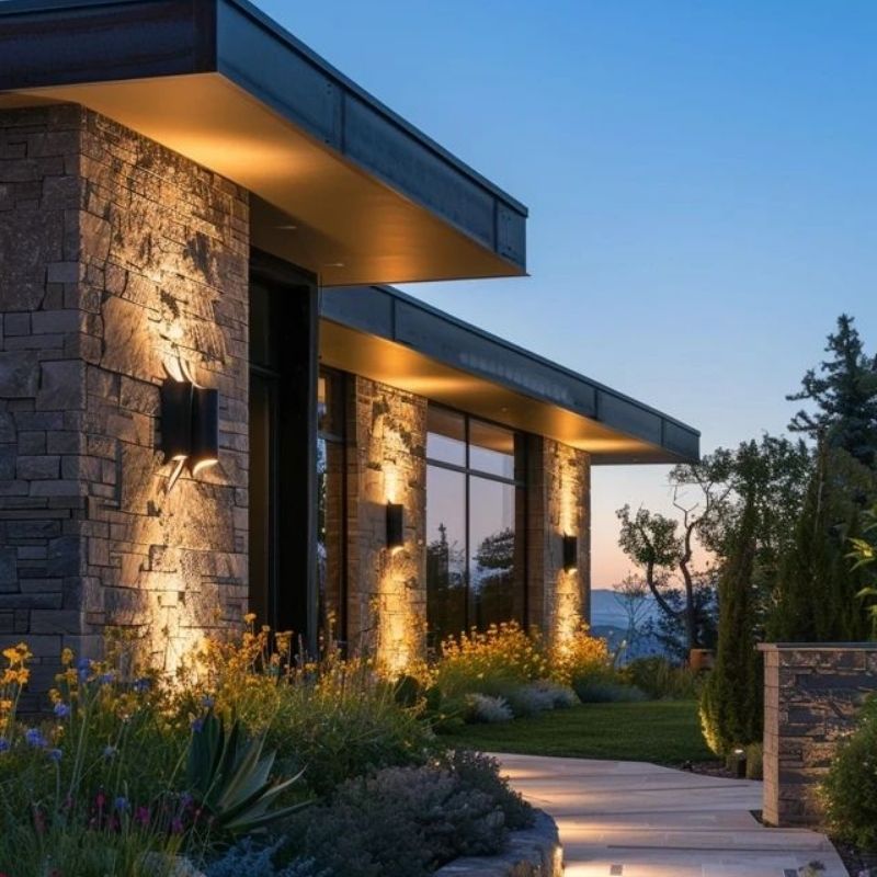 Đèn LED gắn tường spolight chiếu sáng bề mặt cột kiến trúc 