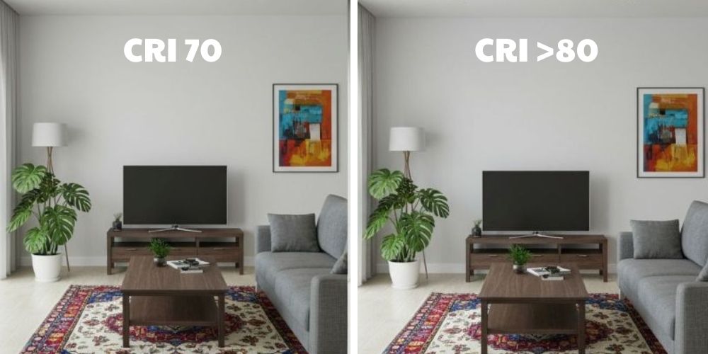 So sánh CRI thấp và cao trong hệ thống chiếu sáng