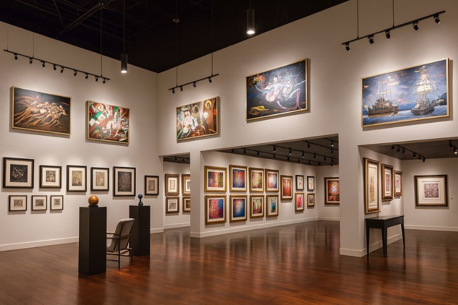 Studio, gallery, không gian nghệ thuật là một trong những nơi không được phép sai màu nên CRI yêu cầu phải cao