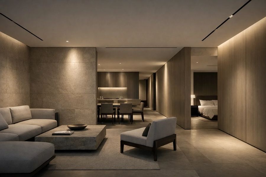 Thiết kế chiếu sáng phong cách tối giản Minimalism - Tinh gọn nhưng đủ đầy 17 Thiết kế chieus sáng phong cách tối giản Minimalism cho căn hộ cao cấp