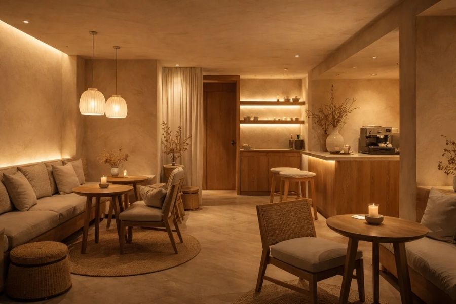 Thiết kế chiếu sáng phong cách tối giản Minimalism - Tinh gọn nhưng đủ đầy 20 Thiết kế chiếu sáng phong cách tối giản nhà hàng, quán cafe