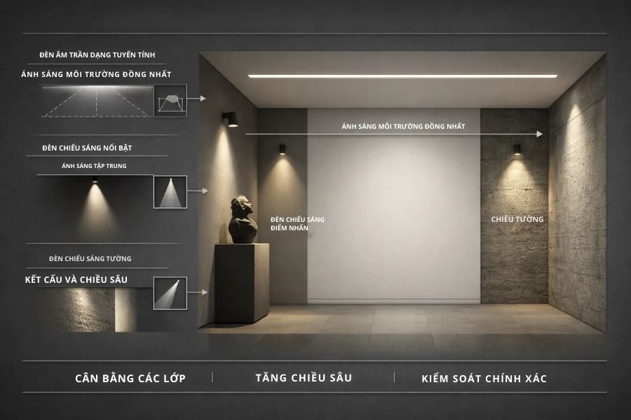 Thiết kế chiếu sáng phong cách tối giản Minimalism - Tinh gọn nhưng đủ đầy 8 Chú trọng chiếu sáng chất lượng trong thiết kế chiếu sáng phong cách tối giản