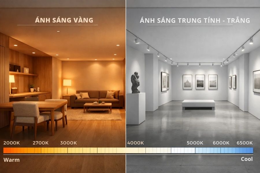 Thiết kế chiếu sáng phong cách tối giản Minimalism - Tinh gọn nhưng đủ đầy 6 Chiếu sáng với màu ánh sáng phù hợp
