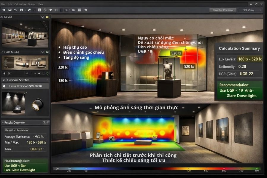 Thiết kế chiếu sáng công tình kiến trúc bằng phần mềm DIALux