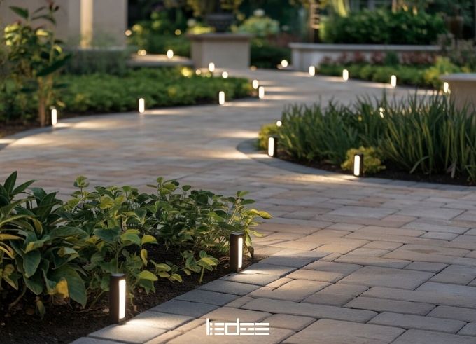 thiet ke chieu sang san vuon canh quan