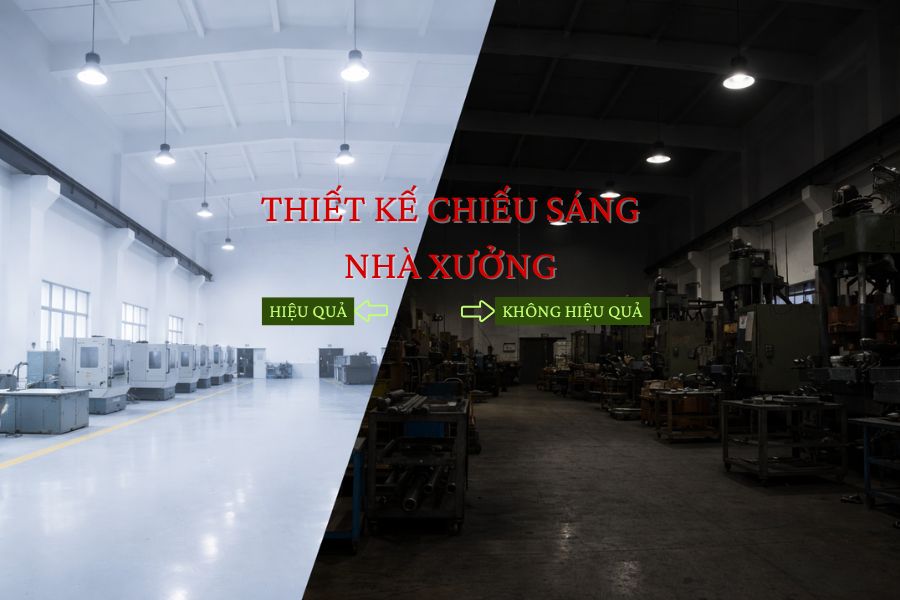 Màu sắc không gian và vật liệu nội thất ảnh hưởng trực tiếp đến khả năng phản xạ ánh sáng, quyết định hiệu quả thiết kế chiếu sáng nhà xưởng.