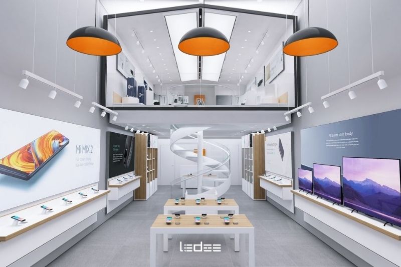 Bố trí đèn chiếu sáng cửa hàng để sản phẩm luôn nổi bật 9 Bố trí đèn chiếu sáng cửa hàng công nghệ điện tử