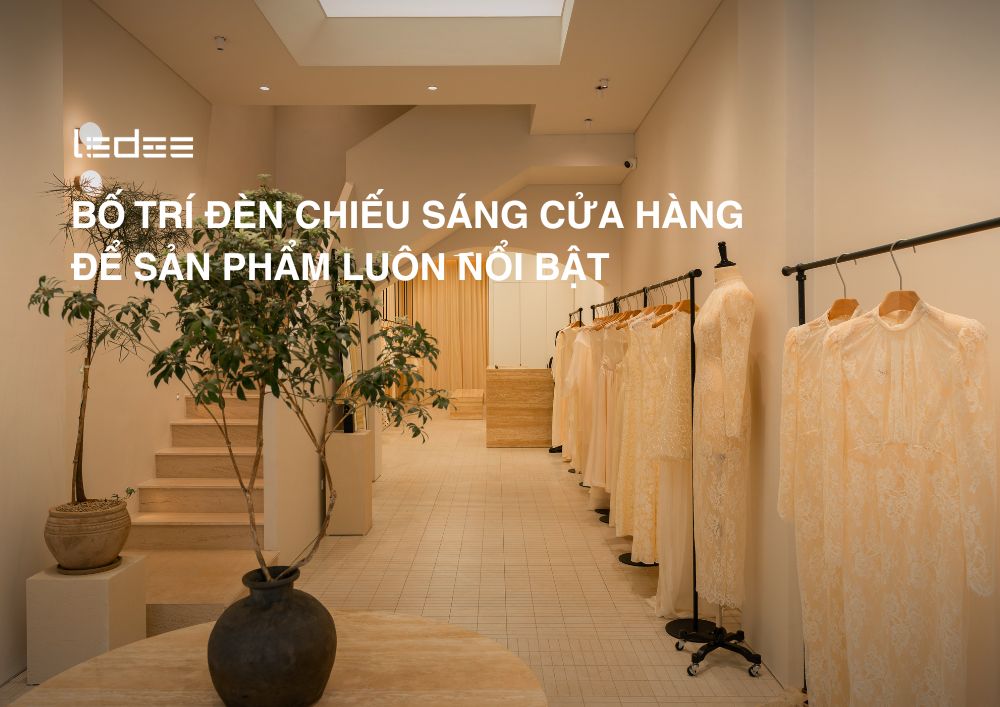 Bố trí đèn chiếu sáng cửa hàng