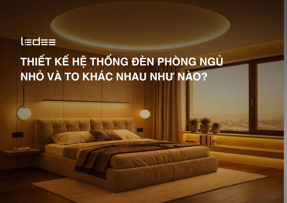 Thiết kế hệ thống đèn phòng ngủ nhỏ và to khác nhau như nào?