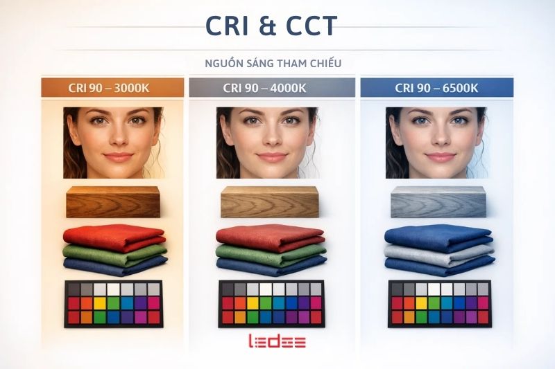 Công thức tính chỉ số hoàn màu CRI cho đèn LED – Biểu đồ Ra & phân tích kỹ thuật 7 Mối liên hệ cửa công thức tính chỉ số hoàn màu CRI - Nhiệt độ màu CCT