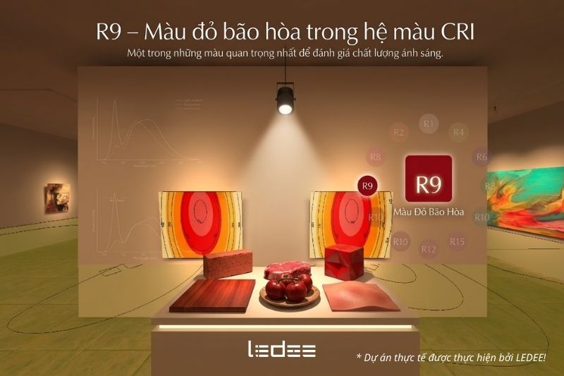 Hệ màu R1-R15 trong CRI: Cách CIE đánh giá khả năng hoàn màu của nguồn sáng 11 R9 của hệ màu R1-R15 trong CRI chỉ số hoàn màu