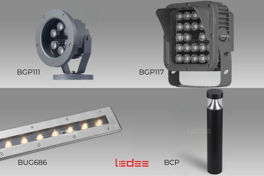 5 loại đèn chiếu sáng nghệ thuật 2026 mà dân kiến trúc cần cập nhật 19 LEDEE cung cấp nhiều dòng đèn LED nghệ thuật ngoại thất với thiết kế chuyên dụng cho môi trường ngoài trời